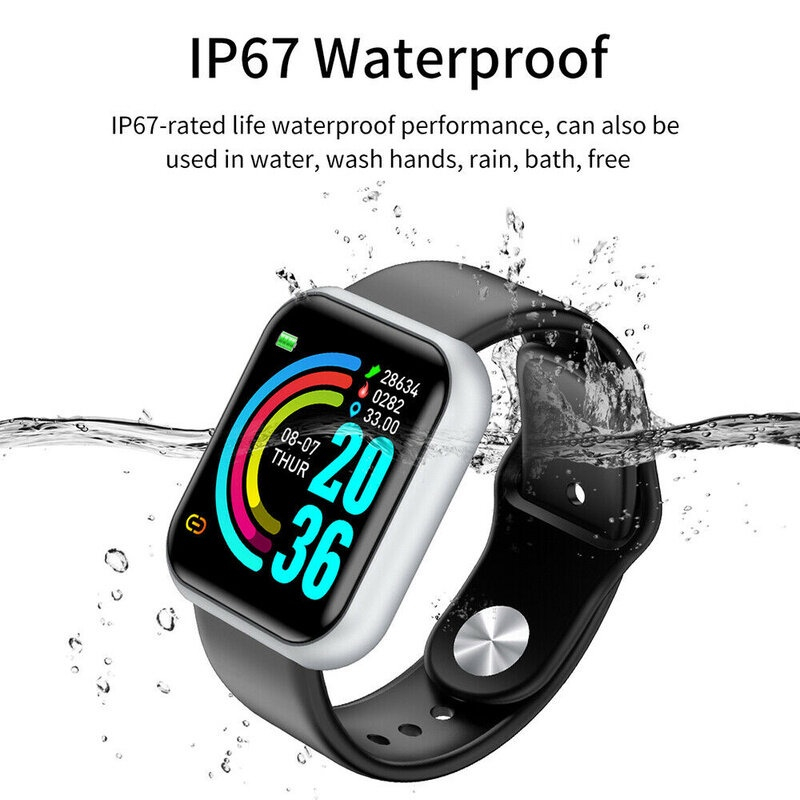 Smartwatch Smart Watch Y68 Sport Sporty Bluetooth Touchscreen Amoled Display Waterproof Jam Tangan Olahraga Pintar Digital Layar Sentuh Anti Air Pengukur Detak Jantung Langkah Kaki Kalori Tekanan Darah Pelacak Kebugaran Fitness Tracker Unisex Pria Wanita