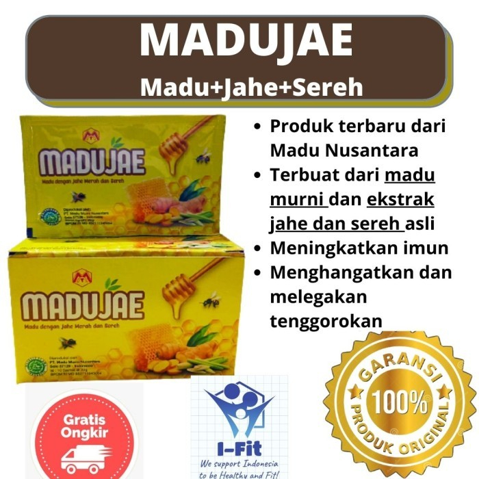 

MADUJAE Madu Jahe Nusantara Madu Murni+Jahe+Sereh per Box 10 Saset