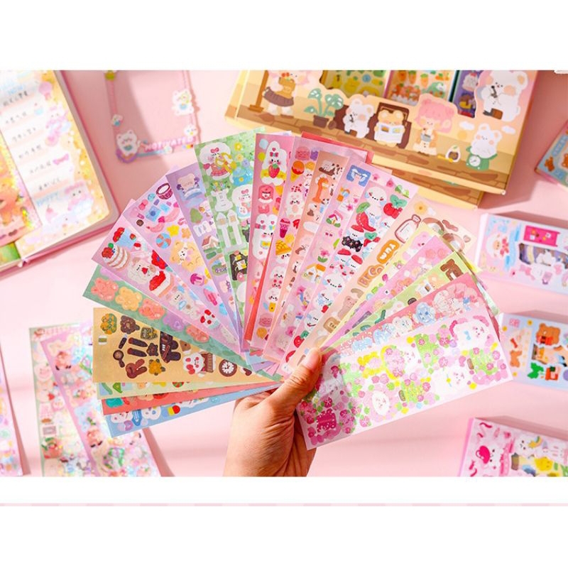 

Sticker Cute Aesthetic Jurnal Waterproof Motif Kartun Lucu