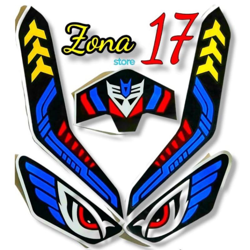 stiker lampu motor Vario 125,150,full set,model cutting