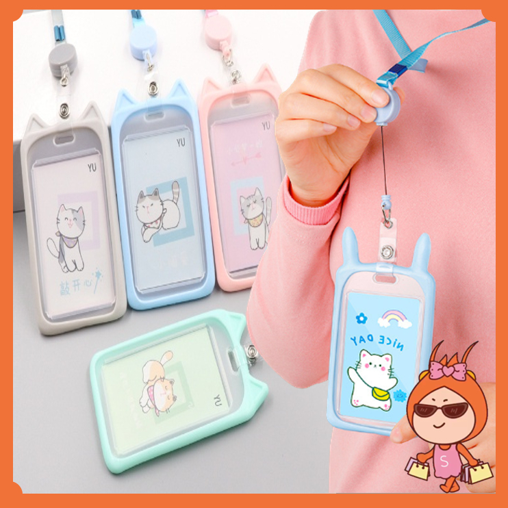 

Reseller Welcome - 5770 Name Tag Lanyard Gantungan Kartu Motif Kuping / Id Card Holder Akses MRT Busway E-Money Bentuk Karakter Warna Pastel