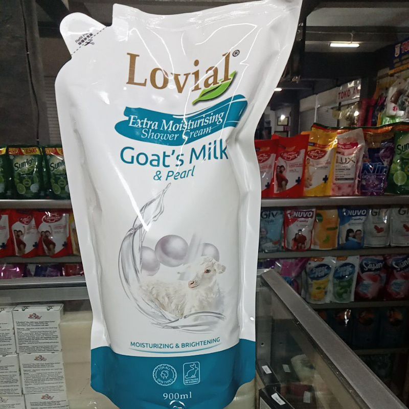 Lovial sabun mandi susu kambing reff 900ml.sabun susu kambing lovial 900ml .sabun isi ulang