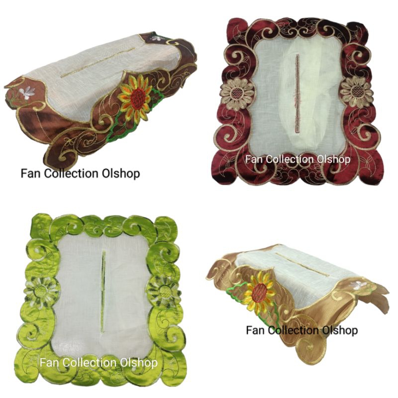 Sarung Tisu Bordir Cover Tisu Bordir Bunga Mewah Cantik Bordir Renda