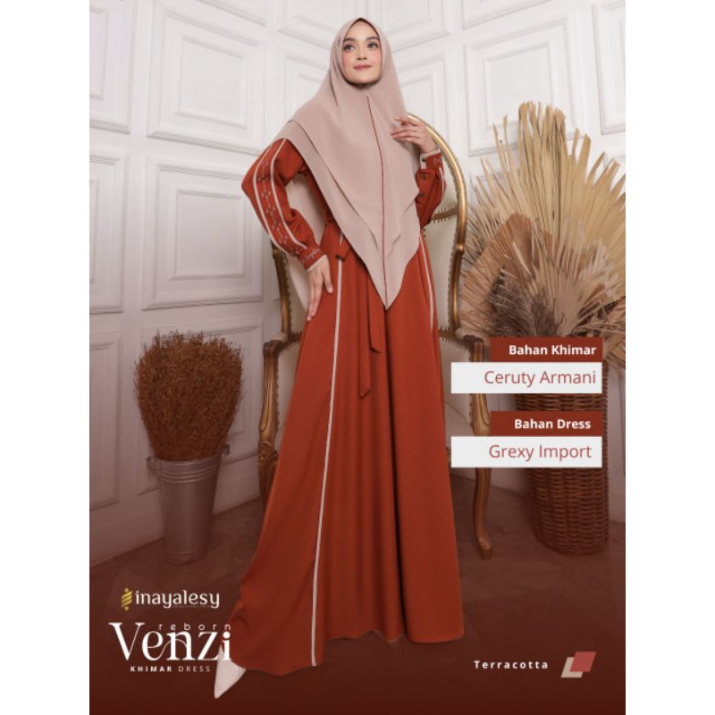venzy reborn original by inayah set Khimar