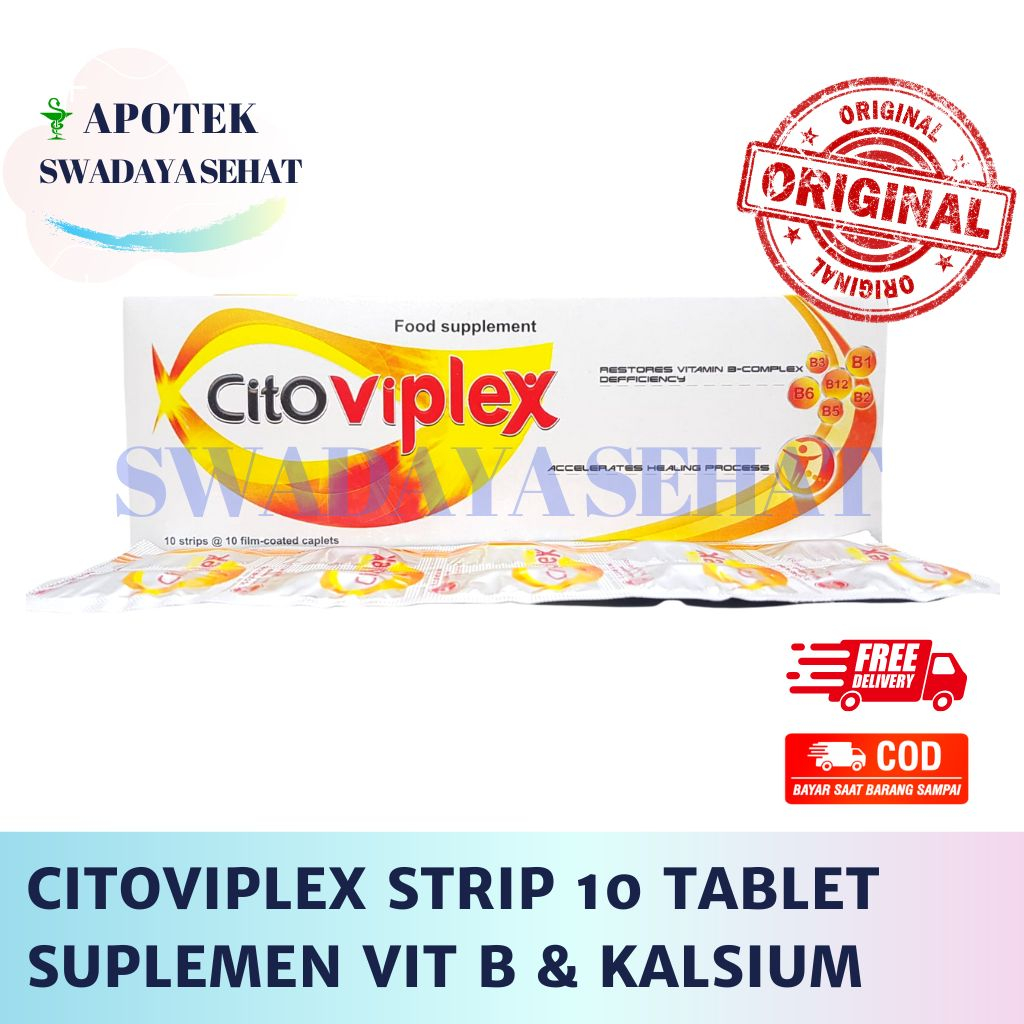 CITOVIPLEX STRIP 10 Tablet - Suplemen Vitamin B Kompleks dan Kalsium Calcium