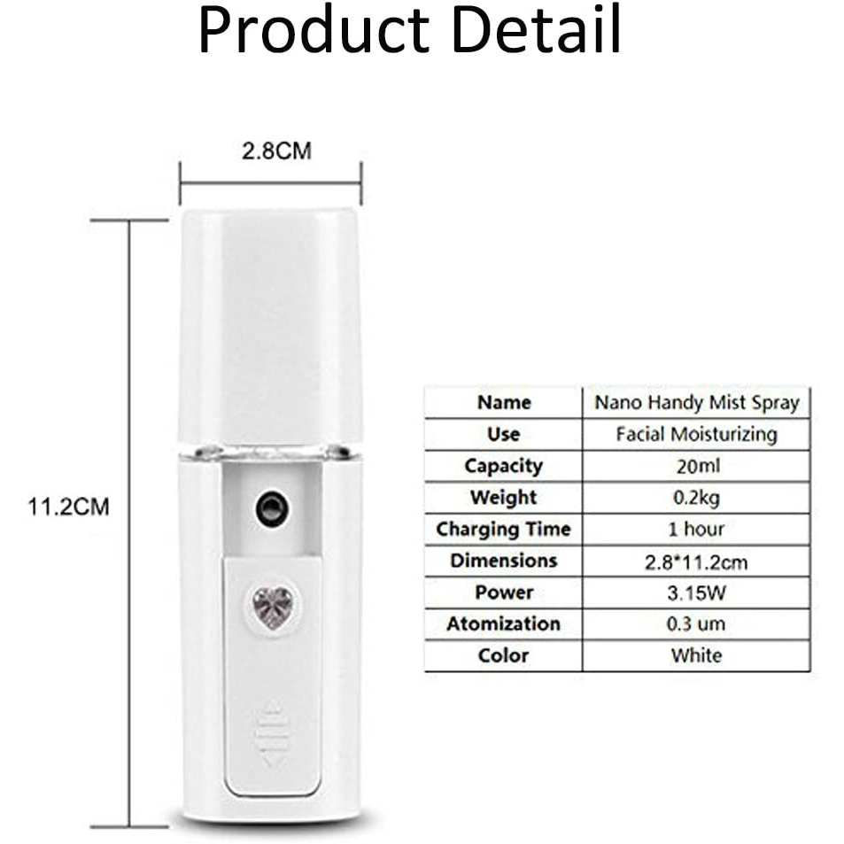 Facial Moisturizing Steamer Muka Alat Pelembab Wajah Nano Spray Humidifier Mist Atomization Mini Travel Size Portable USB Rechargeable Cool Moisture Handy Spray