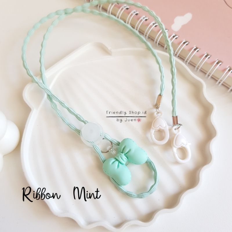 STRAP MASKER ANAK PEREMPUAN - DEWASA 2 IN 1 Ribbon / KALUNG MASKER / TALI MASKER / LANYARD MASK STOPER 2IN1