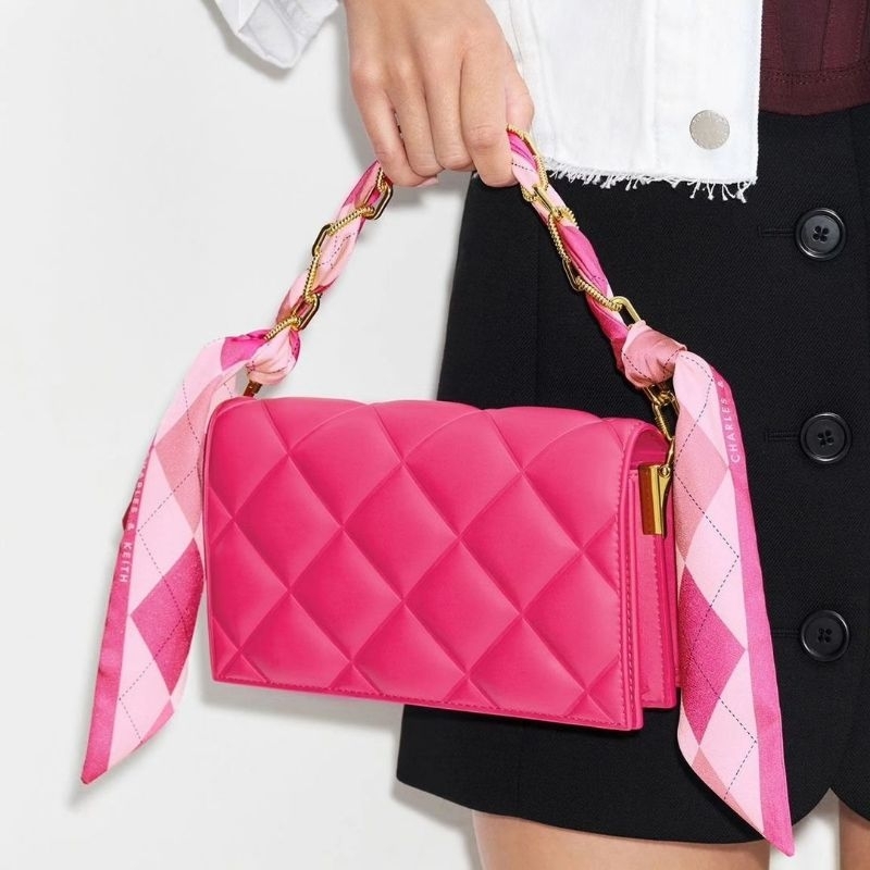 CK Alcott Scarf Handle Quilted Clutch
