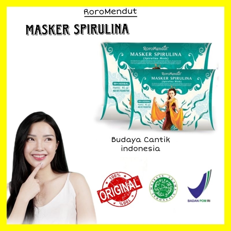 RORO MENDUT Masker Spirulina Whitening Anti Acne Mask |BPOM HALAL Skincare Jerawat Meradang Beruntus
