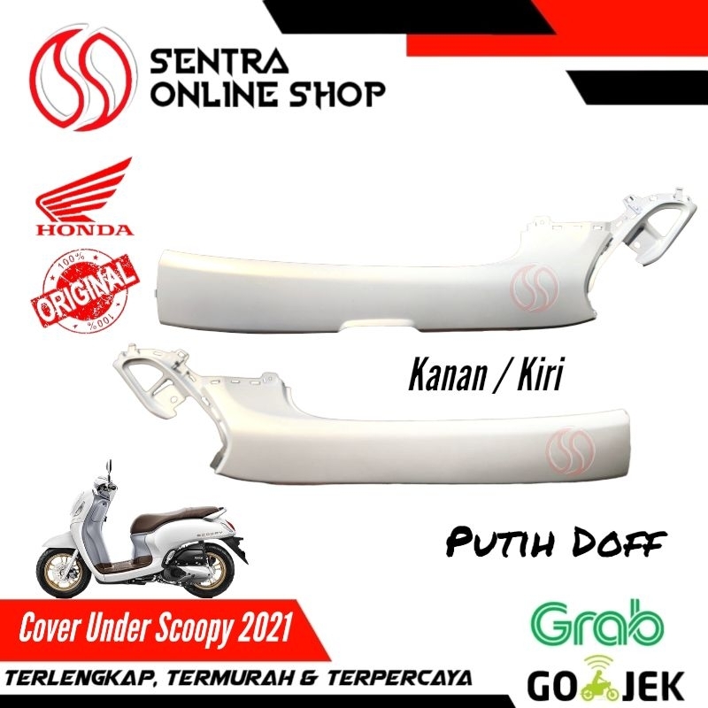 Cover under bordes bawah kanan kiri scoopy prestige 2021 putih doff dop original