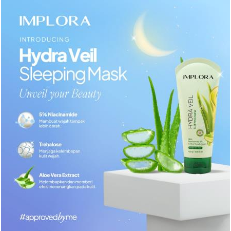 ^ KYRA ^ Implora Sleeping Mask Masker Wajah Hydra Veil With Niacinamide And Aloe Vera Extract