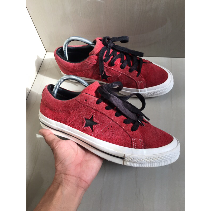 Converse One Star Ox Anniversary 45 Thn Enamel Red Suede Original