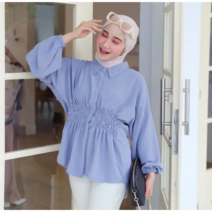 BLOUSE WANITA KERUT CRINKLE AIRFLOW OVERSIZE