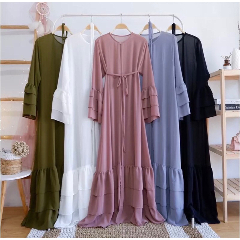 (COD) Outer ceruty babydoll | long outer | long cardi | ootd kekinian | set pashmina outer panjang