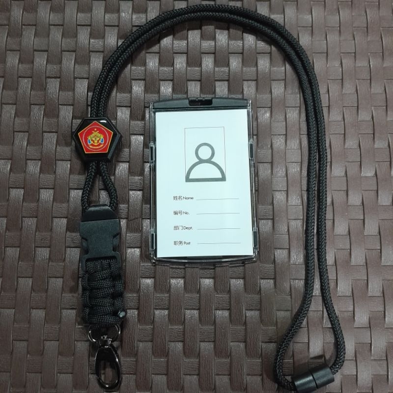 

lanyard tali id card logo polisi militer plus holder