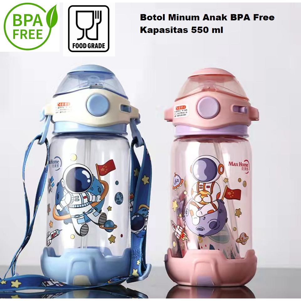 BOTOL MINUM Anak Maxhome 550ml 570ml 650ml Anti Bocor Wildlife Foodgrade