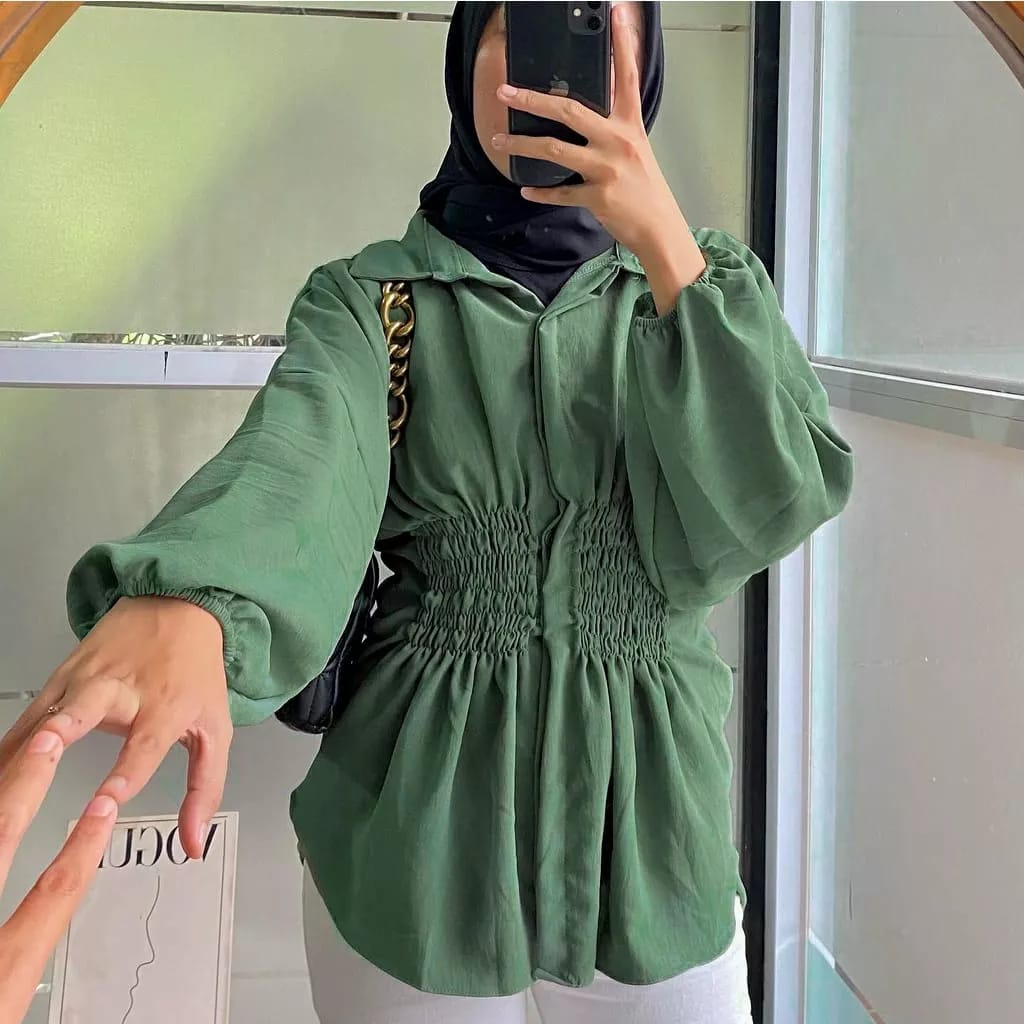 BLOUSE WANITA KERUT CRINKLE AIRFLOW OVERSIZE