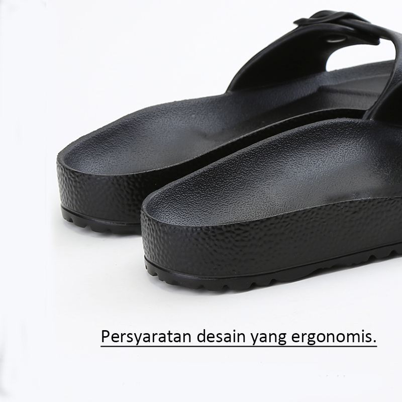 Komin Sandal Wanita Gesper Strap Satu Sendal Slop Birkin Cewek Eva Madrid Phylon Ringan - Size 36 - 40