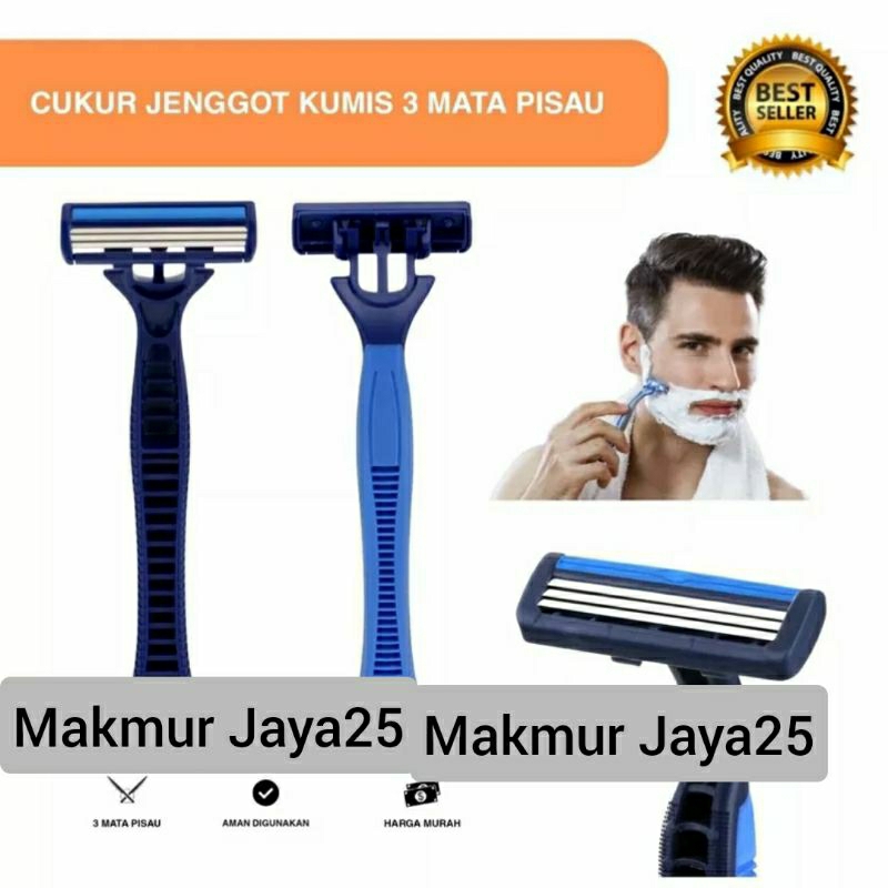 Pisau Cukur Jenggot Kumis 3 Mata Silet Alat Cukuran Pria