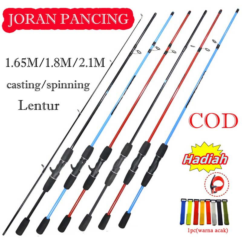 Joan 1.65M/1.8M Spinning/Casting Fishing Rod 2 Bagian karbon berongga  Fishing Tackle Outdoor Fishing Joran Pancing