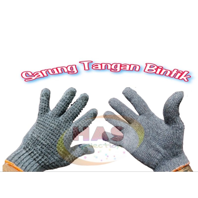 sarung tangan bintik warna  per 1 Lusin ( 12 pasang)