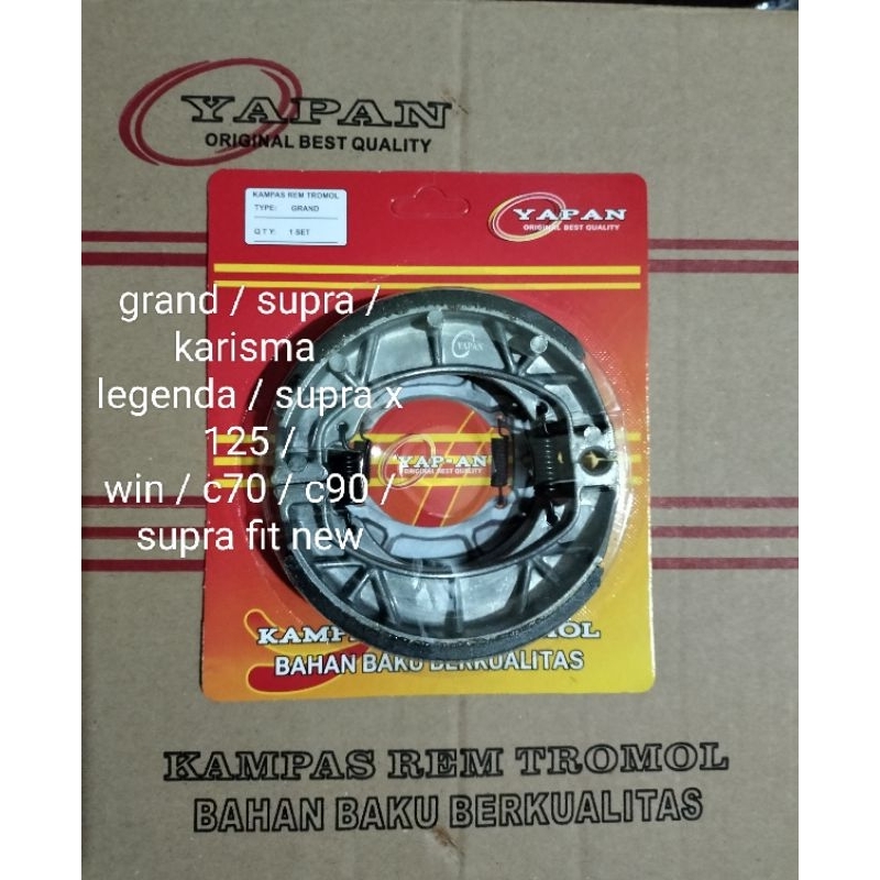 KAMPAS REM BELAKANG TROMOL HONDA MOTOR  SUPRA / GRAND /  KARISMA / LEGENDA / SUPRA FITNEW / BLADE OLD. / REVO ABS / C90