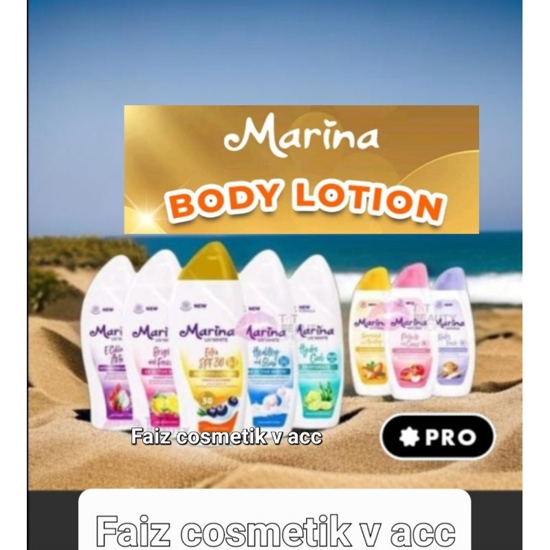 Marina Hand &amp; Body Lotion UV Whiat- Body Serum / Marina Natural. Besar,Tanggung &amp; Kecil