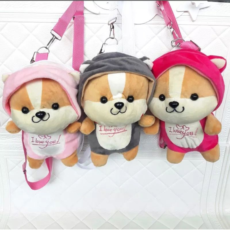 tas boneka gendong anak tupai hoodie lucu