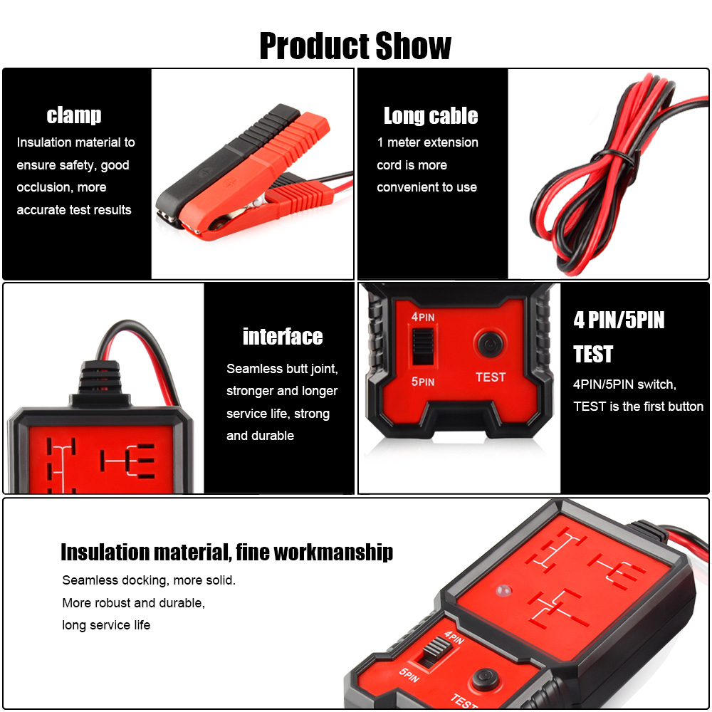 HB Alat Tester Relay Automotive Circuit Tester - CNBJ-707 - Red