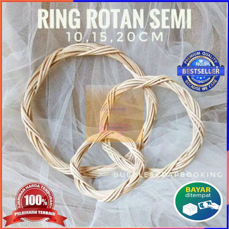 Ring Rotan Bulat Semi Bahan Mahar Scrapbook Ring Rotan