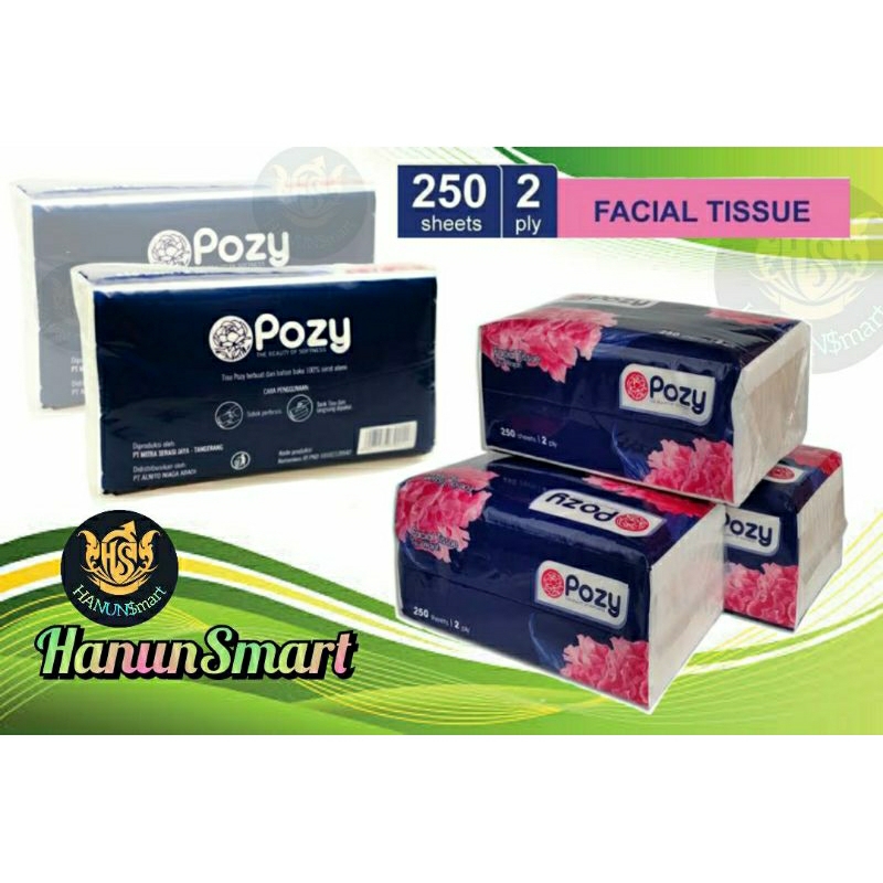 tisu POZY 250 sheet 2 play facial tissue 250sheet 2ply tissu lap