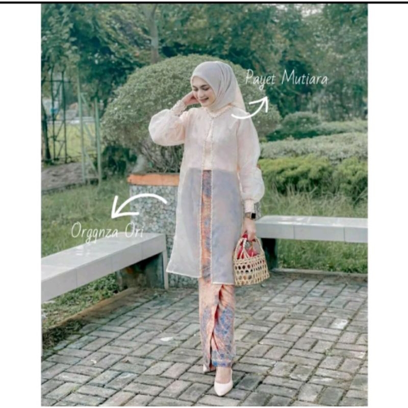 outer tunik organza premium / outer kondangan