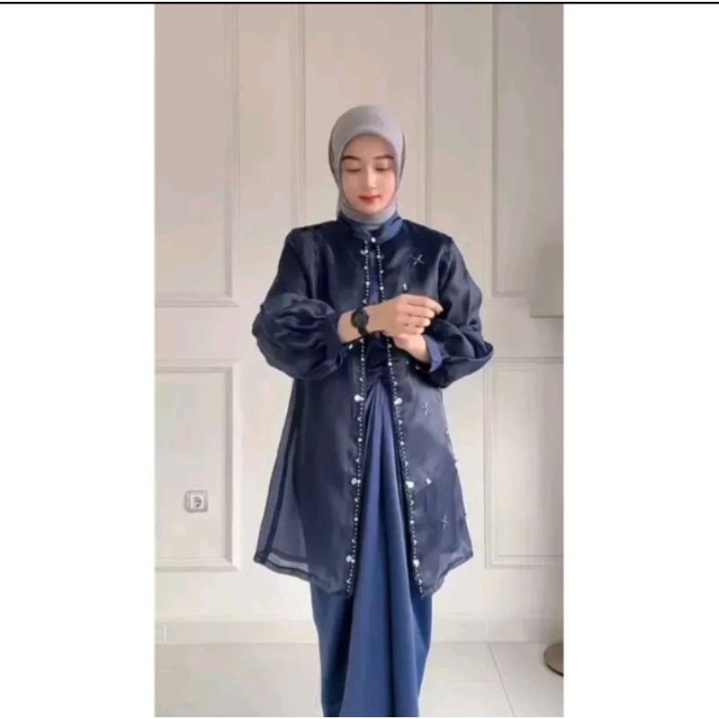 outer tunik organza premium / outer kondangan