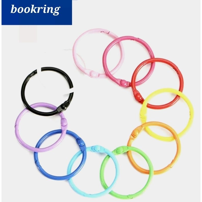 Ring O Gantungan Kunci/Bulat Buka-Tutup Warna Permen 30mm candy tone lengkap