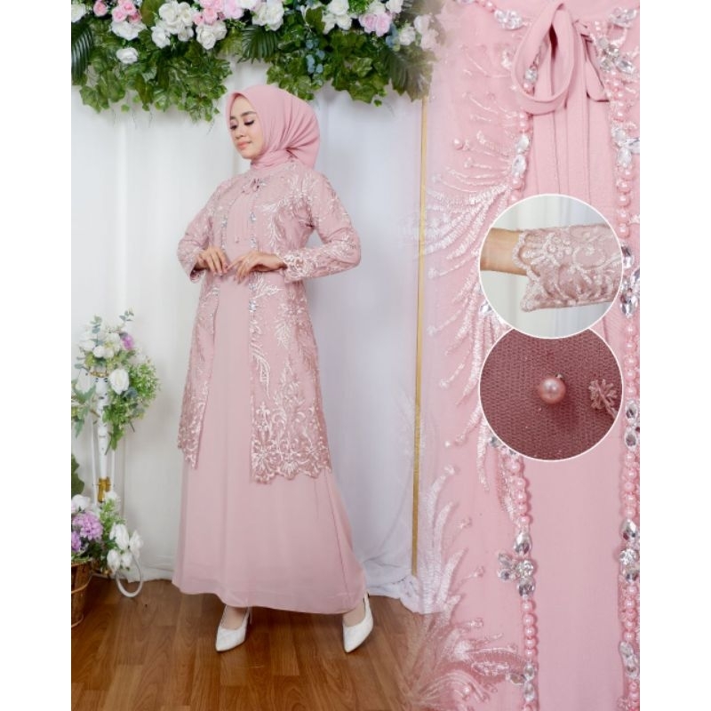 Yasmin Dress Bordir Payet Free Masker Original Butik