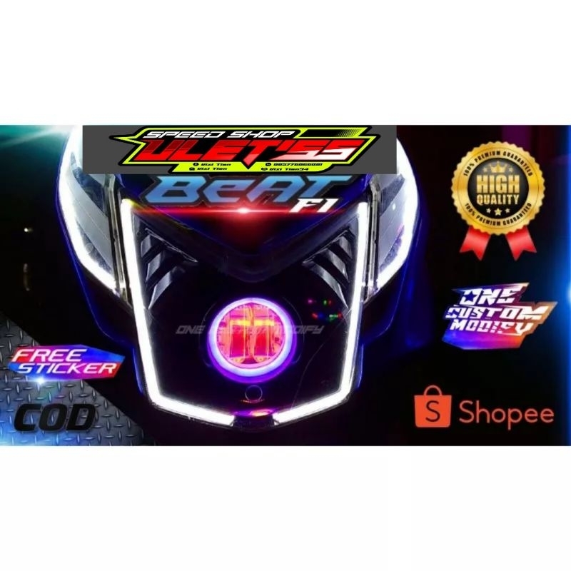1 paket Daymaker reflektor lampu depan beat FI 2013 2014 2015 plus sein senja alis running runing