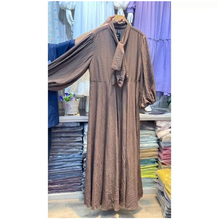 CASANDRA DRESS PREMIUM BAHAN POLO LINEN / Gamis Kondangan BAJU DEWASA MURAH TERBARU 2023 Busui Friendly