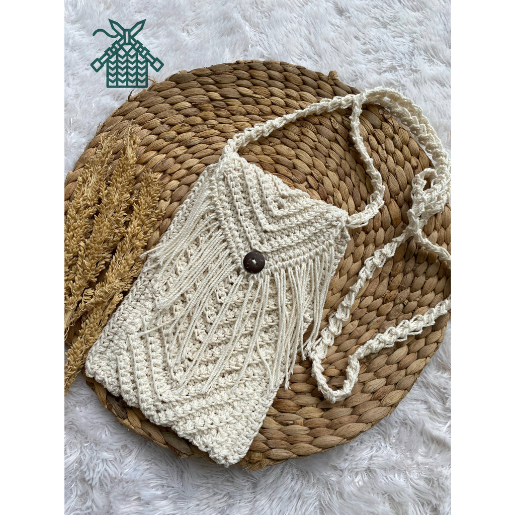 tas selempang rajut unik / tas handmade 3D UNIK / phonebag tas rajut rawis