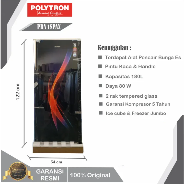 Kulkas Polytron 1 Pintu Belleza Varia 180 liter PRA 18 PAX