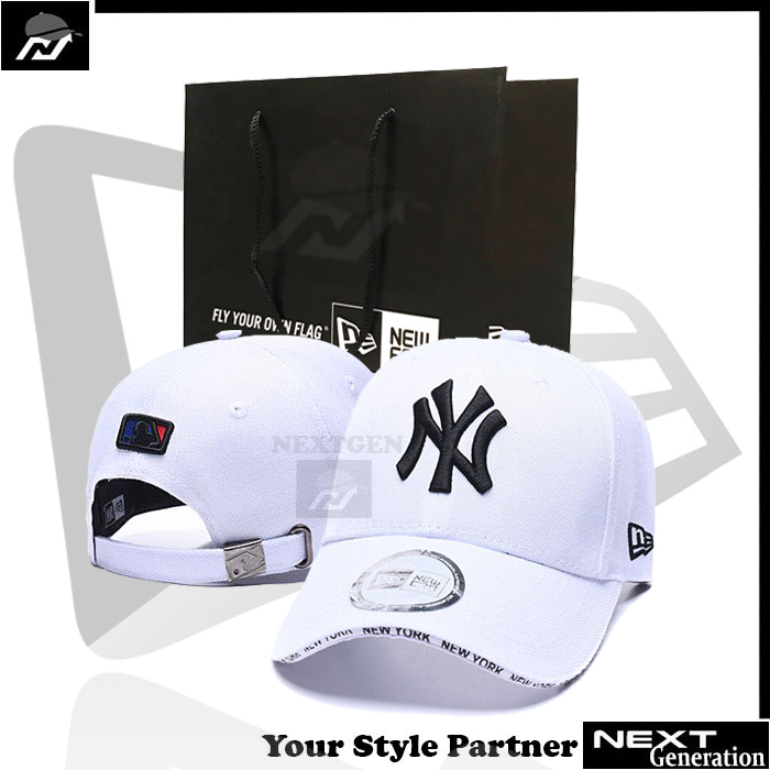 Topi NY Yankees White Black V Premium Import/Topi Baseball Premium Import/Topi Import