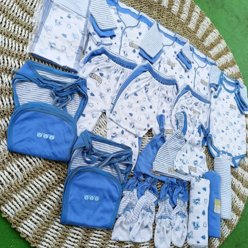 51 PCS Perlengkapan Bayi Baru Lahir Lengkap Paket Brojol Baby Newborn Seri Biru talitababywear