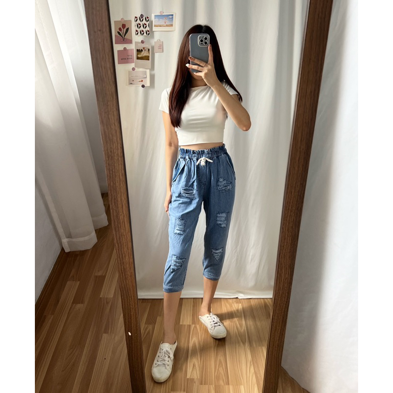 [ SELLA HOUSE ] JOGGER DENIM PANT / DENIM JOGGER / JOGGER WANITA PONGGOL