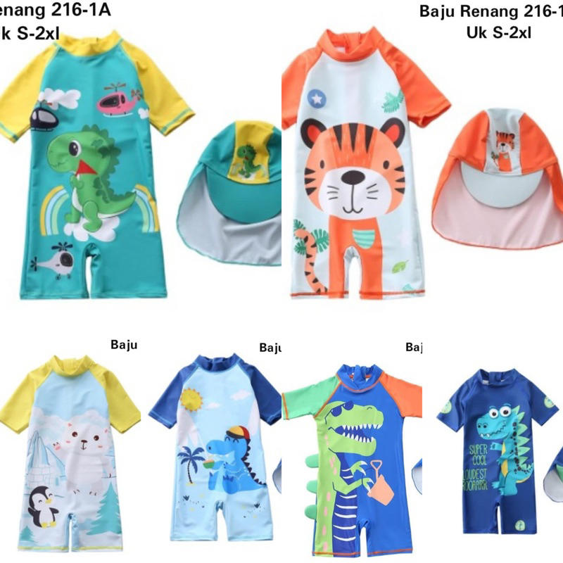 Swimwear catellove baju renang anak model diving - baju renang + topi