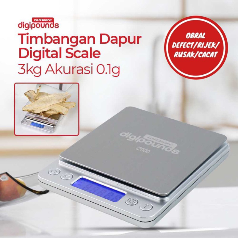 [OBRAL RIJEK] Timbangan Dapur Digital Scale 3kg Akurasi 0.1g - i2000