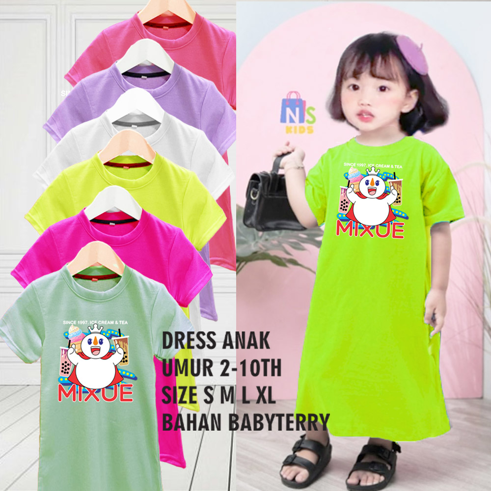 DRESS ANAK 2-10TH BAHAN BABYTERY BERKUALITAS GAMBAR MIXUE 5