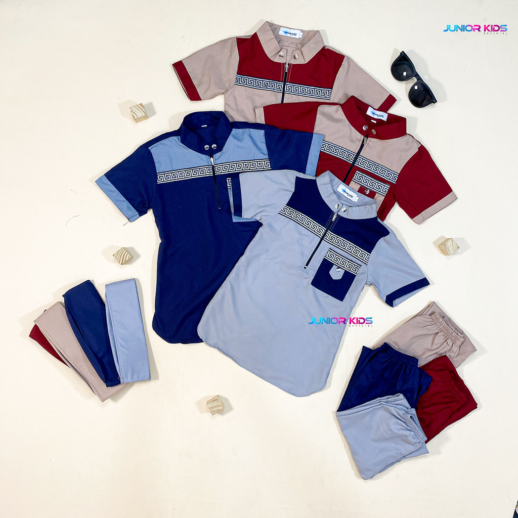 Junior kids - Setelan baju koko pakistan lengan pendek anak laki laki usia 1-10 tahun