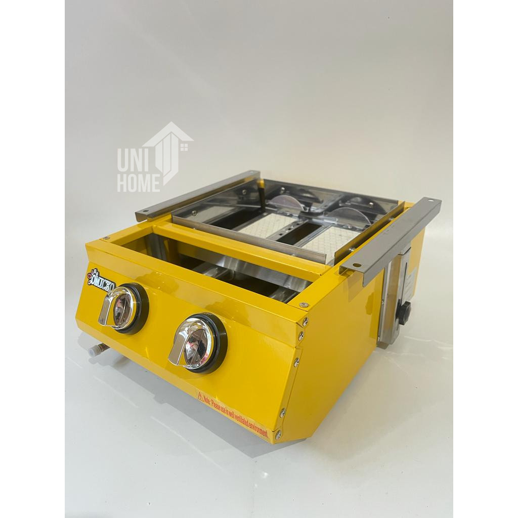 Kompor Panggang Sosis/jagung Omicko 2tungku gas roaster- Panggangan