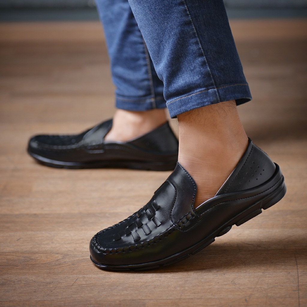 COD - SEPATU KULIT ASLI PANTOFEL PRIA