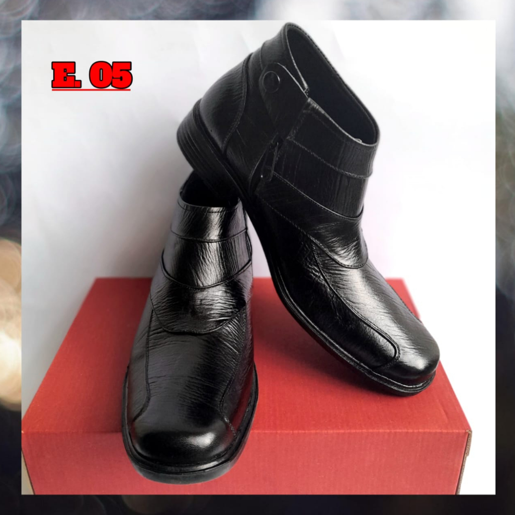((BONUS SEPATU VANS)) Sepatu pantofel kulit sapi asli E05