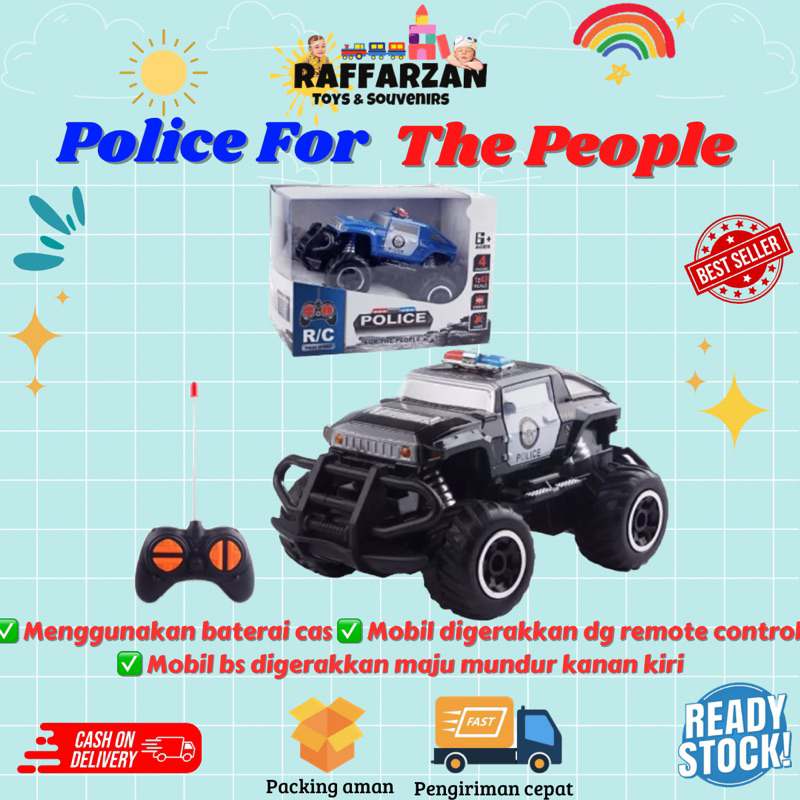 Mainan Anak Cowok Mainan Mobil Remote Control Mobil Polisi Police Car SUV Pakai Remote